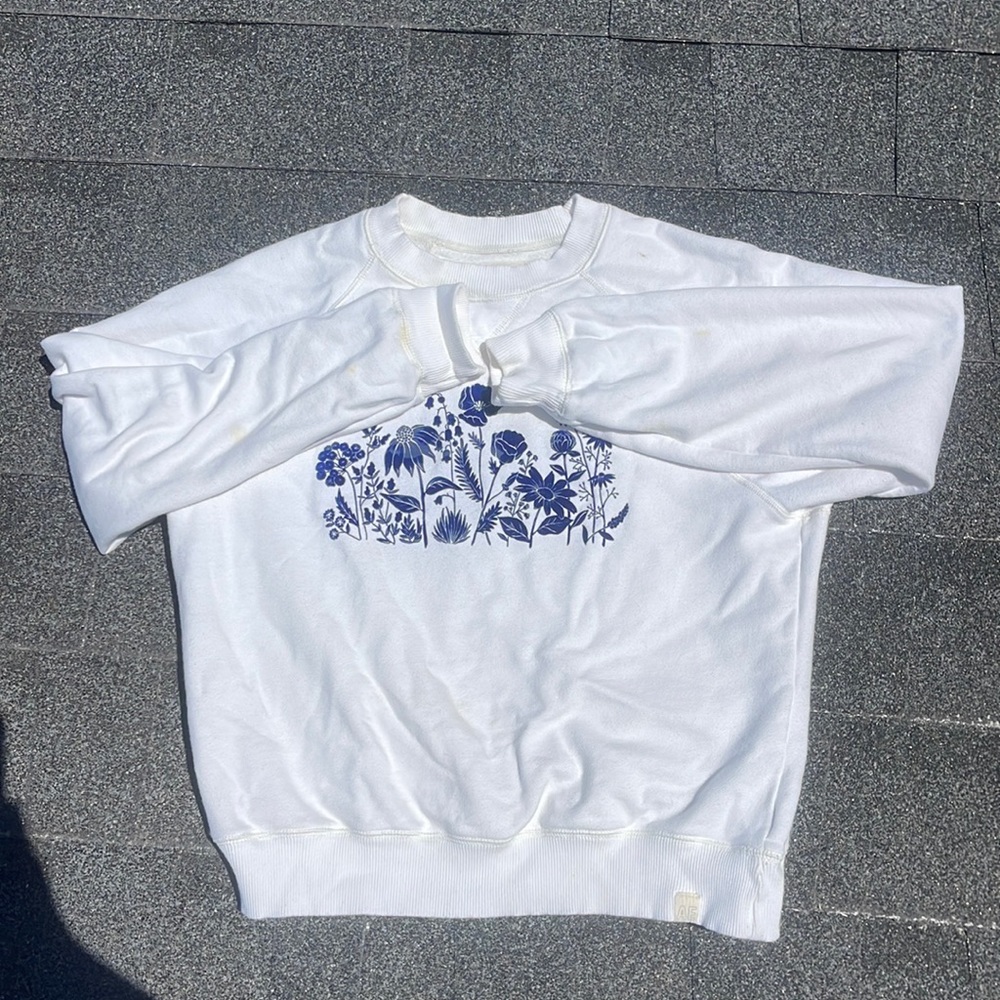 White and Blue American Eagle Sweater